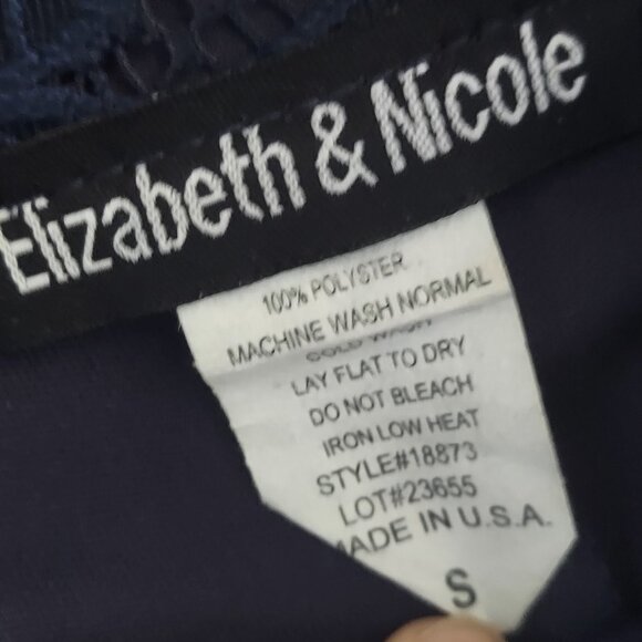 Elizabeth & Nicole Women's Small Lace Midi A Line Skirt Blue - Picture 7 of 7